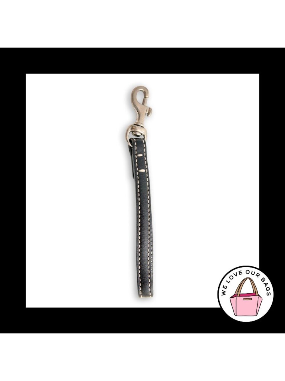 Vintage Y2K COACH WRISTLET STRAP Replacement Black Leather Silver Dog Leash